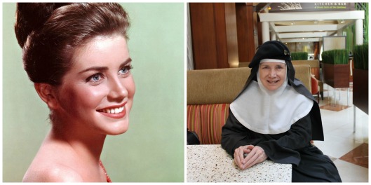 Dolores Hart in the 1960s and now as Revered Mother Dolores today (Comet Over Hollywood/Jessica Pickens)